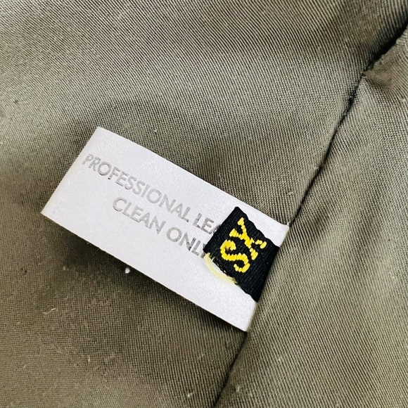 VINTAGE CHARLOTTE SOLNICKI LEATHER  COAT W/ Knit Elbow Patches And Pocket  XS - Picture 15 of 16